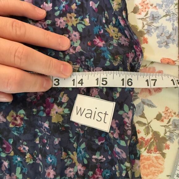 Anthropologie Fei Womens Fairy Grunge Floral Silk Top Size 2 Dark Romantic Belt - Picture 9 of 14